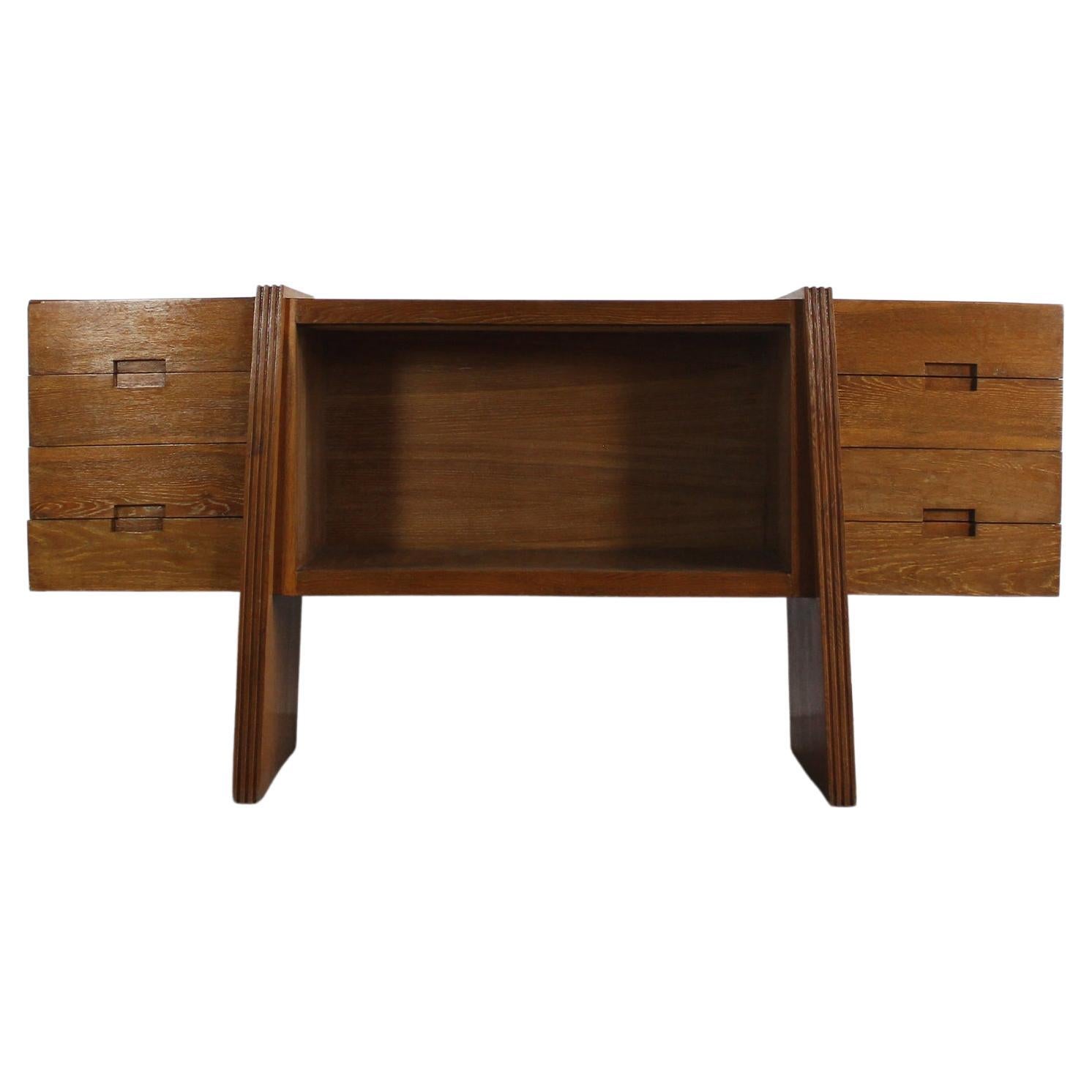 Pier Luigi Colli Large Sideboard in Wood with Drawers Italian Manufacturer 1930s