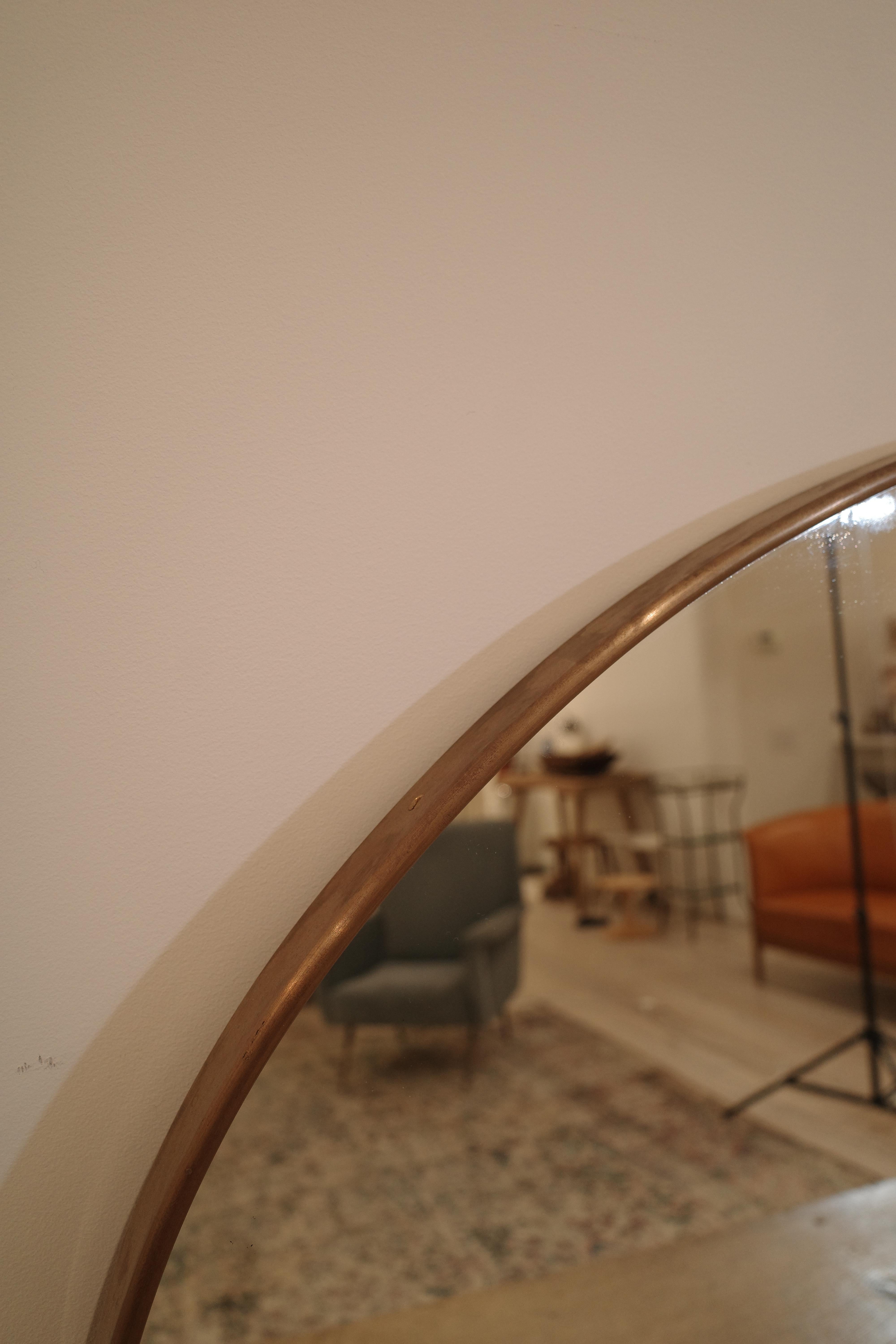 Brass Gio Ponti Large Wall Mirror by Fontana Arte For Sale