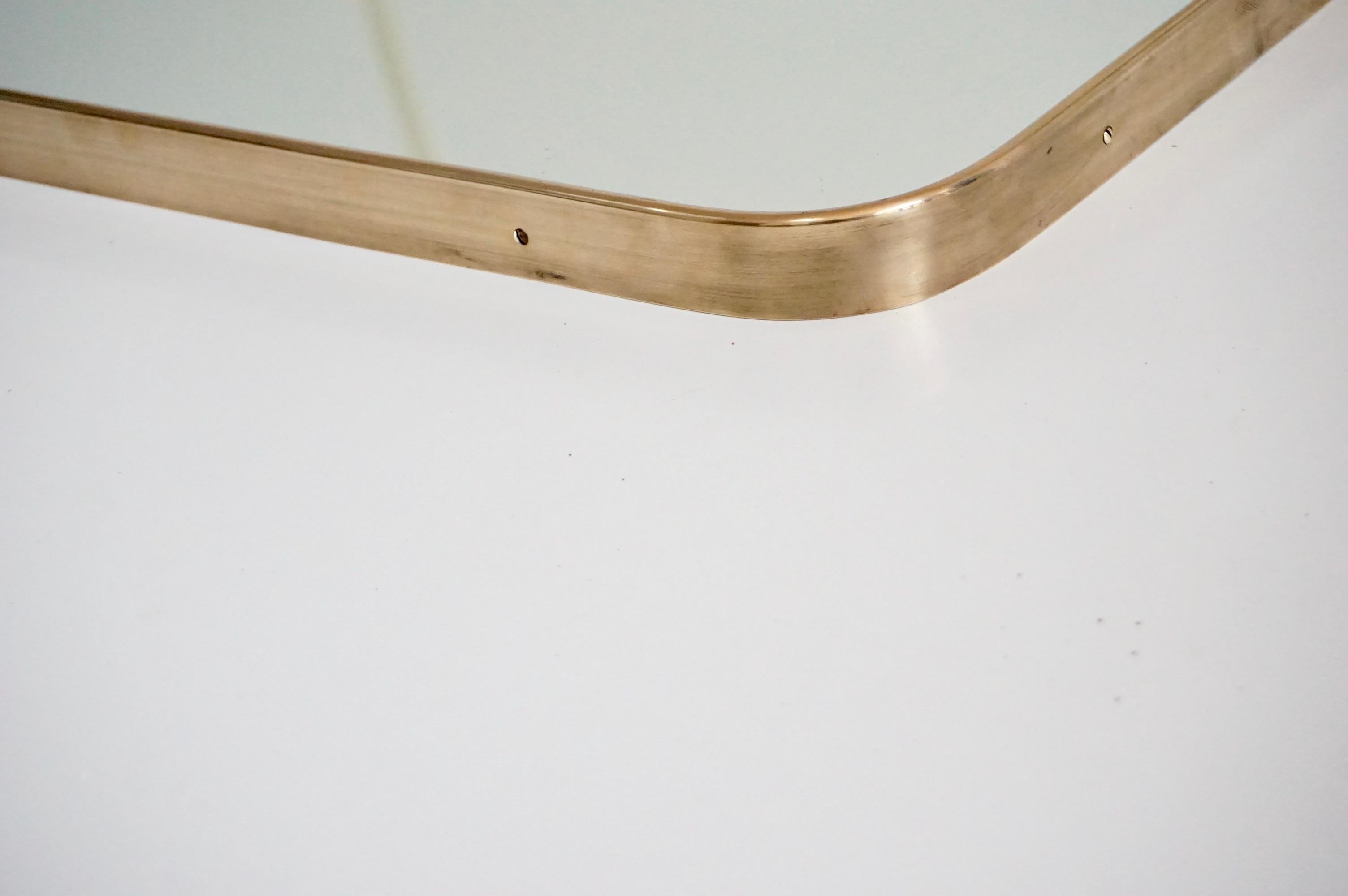 Brass Gio Ponti Large wall mirror by Fontana Arte from the Hotel Royal, Naples, 1955 For Sale