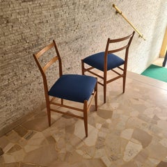 Gio Ponti “Leggera”  2 Chairs by Cassina 1951 Wood Original Coating, Italy