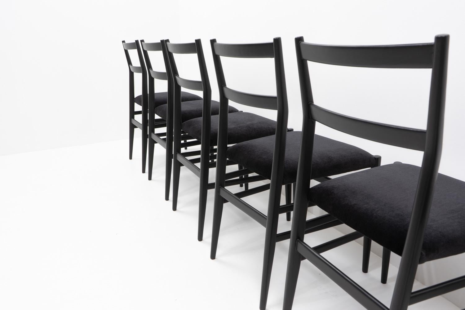 Gio Ponti, Sedia Leggera per Cassina, anni '70 - Set di sei In condizioni buone in vendita a Renens, CH