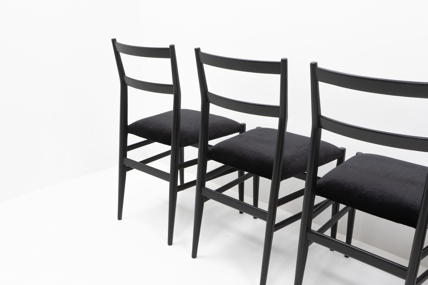Tessuto Gio Ponti, Sedia Leggera per Cassina, anni '70 - Set di sei in vendita
