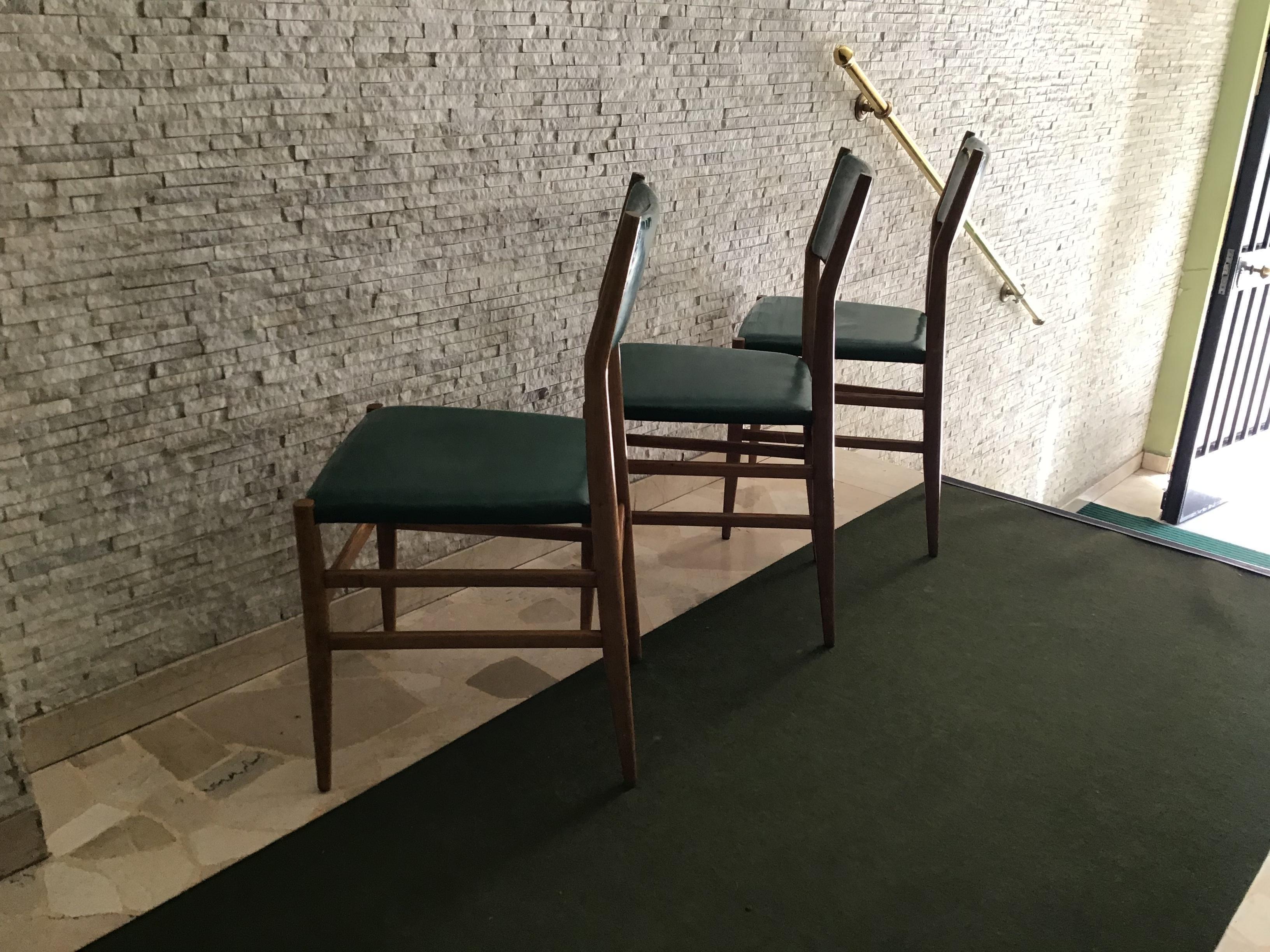Other Gio Ponti “Leggera” Chairs by Cassina 1951 Wood Original Coating, Italy