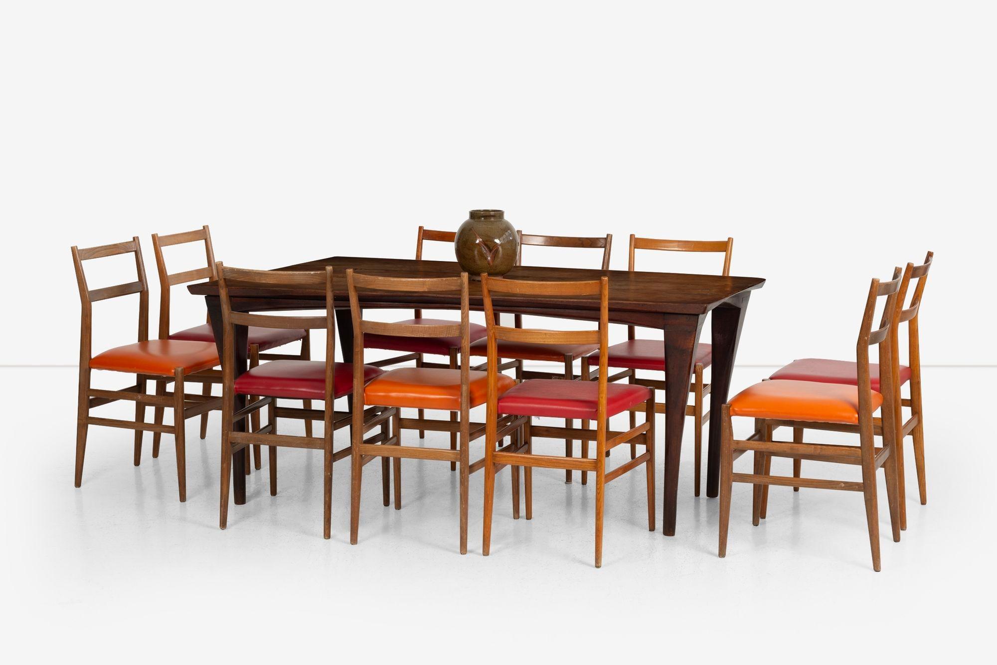 Laccato Gio Ponti Leggera Set di dieci sedie per Cassina in vendita