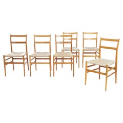 Gio Ponti Leggera dining chairs Cassina, set of 6, Italy, 1956