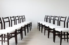 Gio Ponti, Set di 12 sedie Leggera in legno tinto antracite