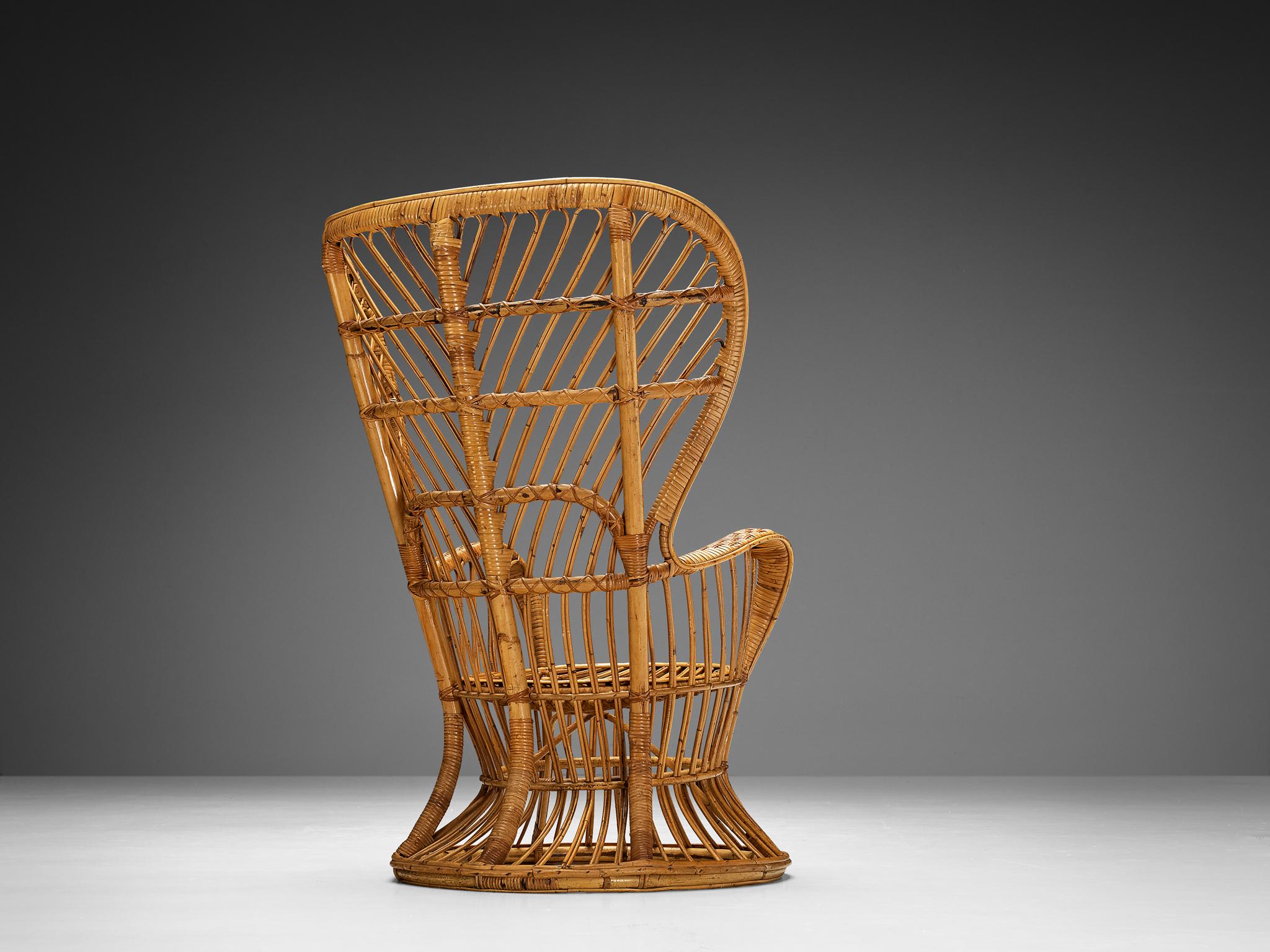 Mid-Century Modern Gio Ponti & Lio Carminati 'Biancamano' Lounge Chair in Cane 