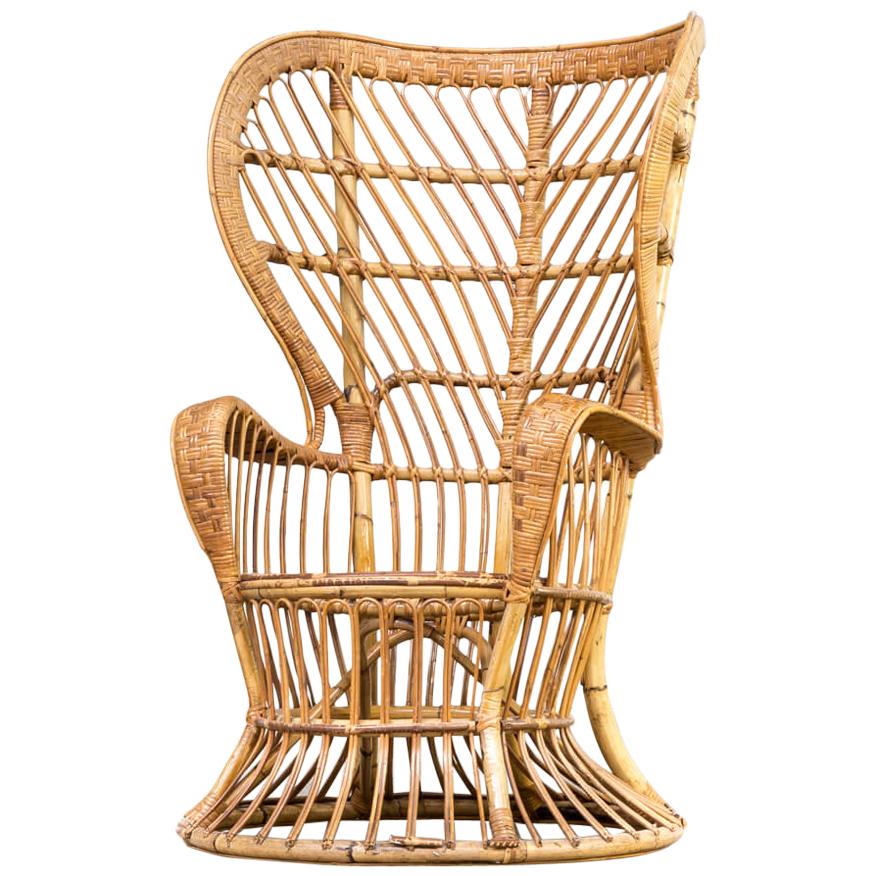 Lio Carminati ‘Biancamano’ Wicker Chair for Pierantonio Bonacina For Sale