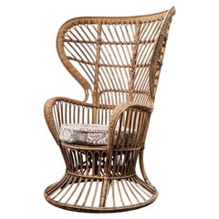 Gio Ponti Lio Carminati Bonacina Wicker Armchair Mid-Century Design 1950s
