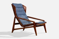 Gio Ponti, poltrona, tessuto, noce, Italia, anni ’50