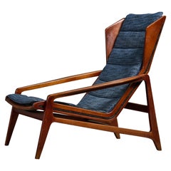 Gio Ponti, poltrona, tessuto, noce, Italia, anni ’50