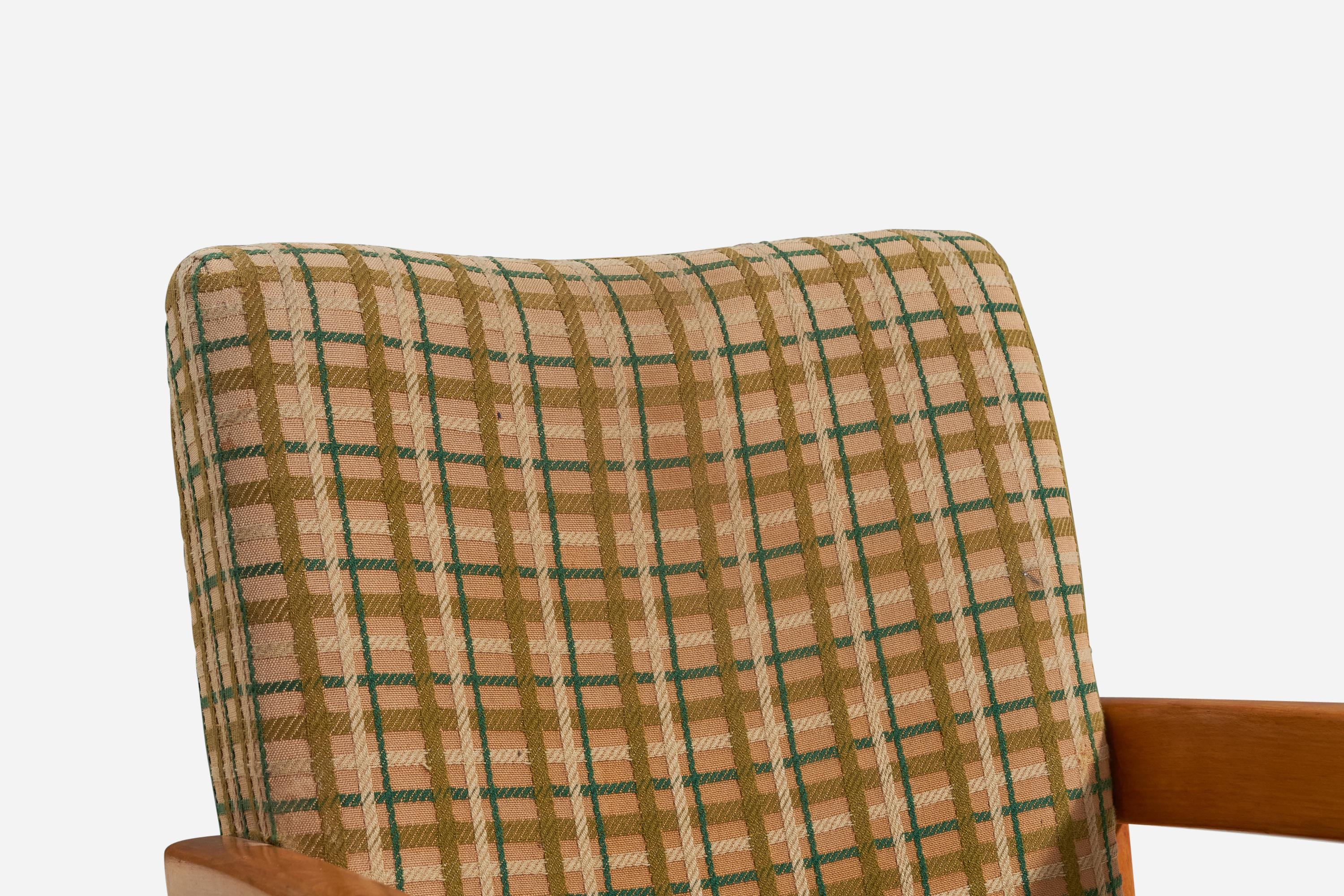 Mid-20th Century Gio Ponti, Lounge Chair, Walnut, Fabric, Italy, c. 1950