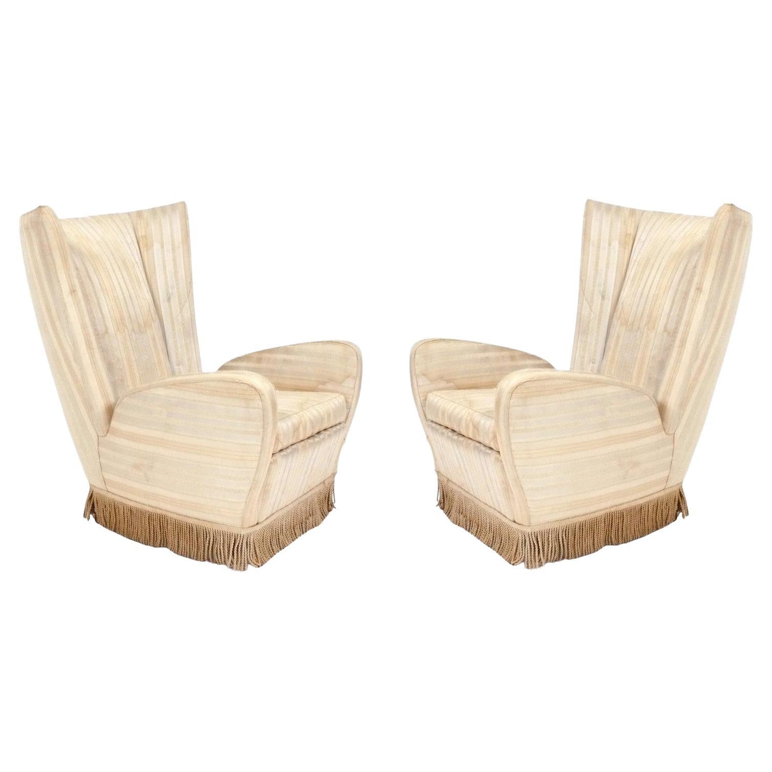 Chaises longues Gio Ponti circa 1950s Reupholstered In Your Fabric en vente