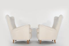Gio Ponti Lounge Chairs in Shearling for the Hotel Bristol, circa 1950s