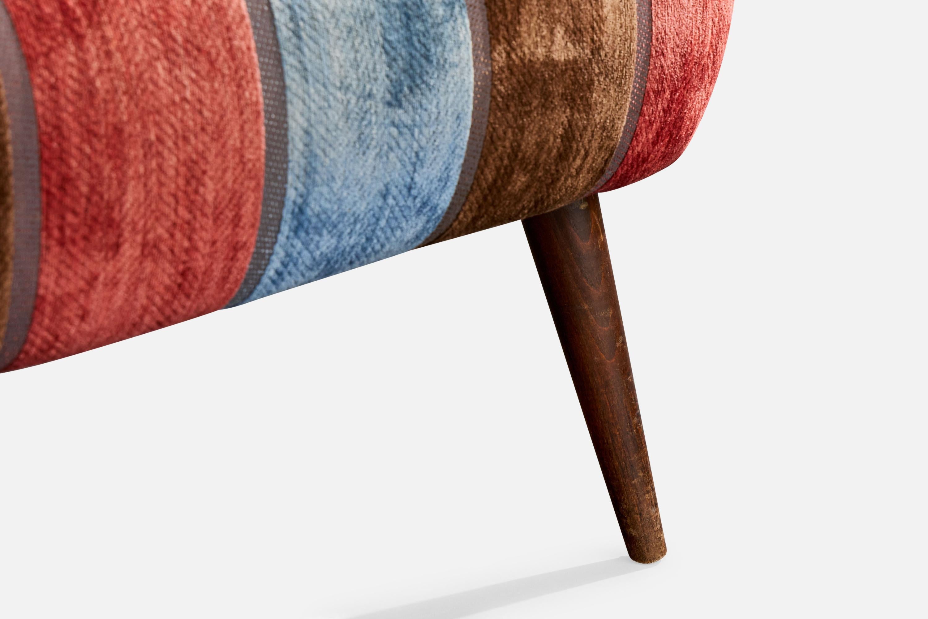 Gio Ponti, Lounge-Stühle, Samt, Holz, Italien, 1950er Jahre im Angebot 7