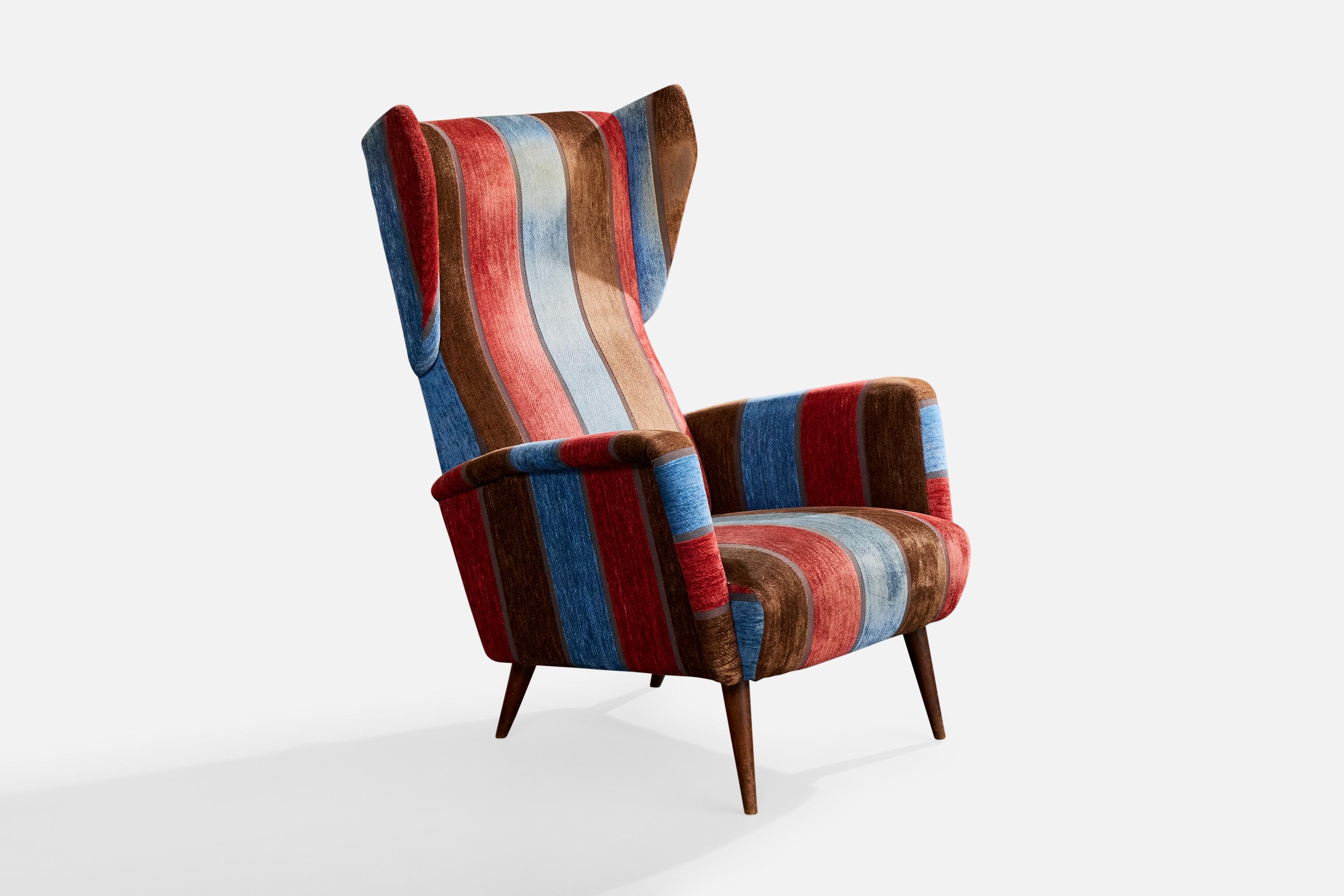 Gio Ponti, Lounge-Stühle, Samt, Holz, Italien, 1950er Jahre im Zustand „Relativ gut“ im Angebot in High Point, NC