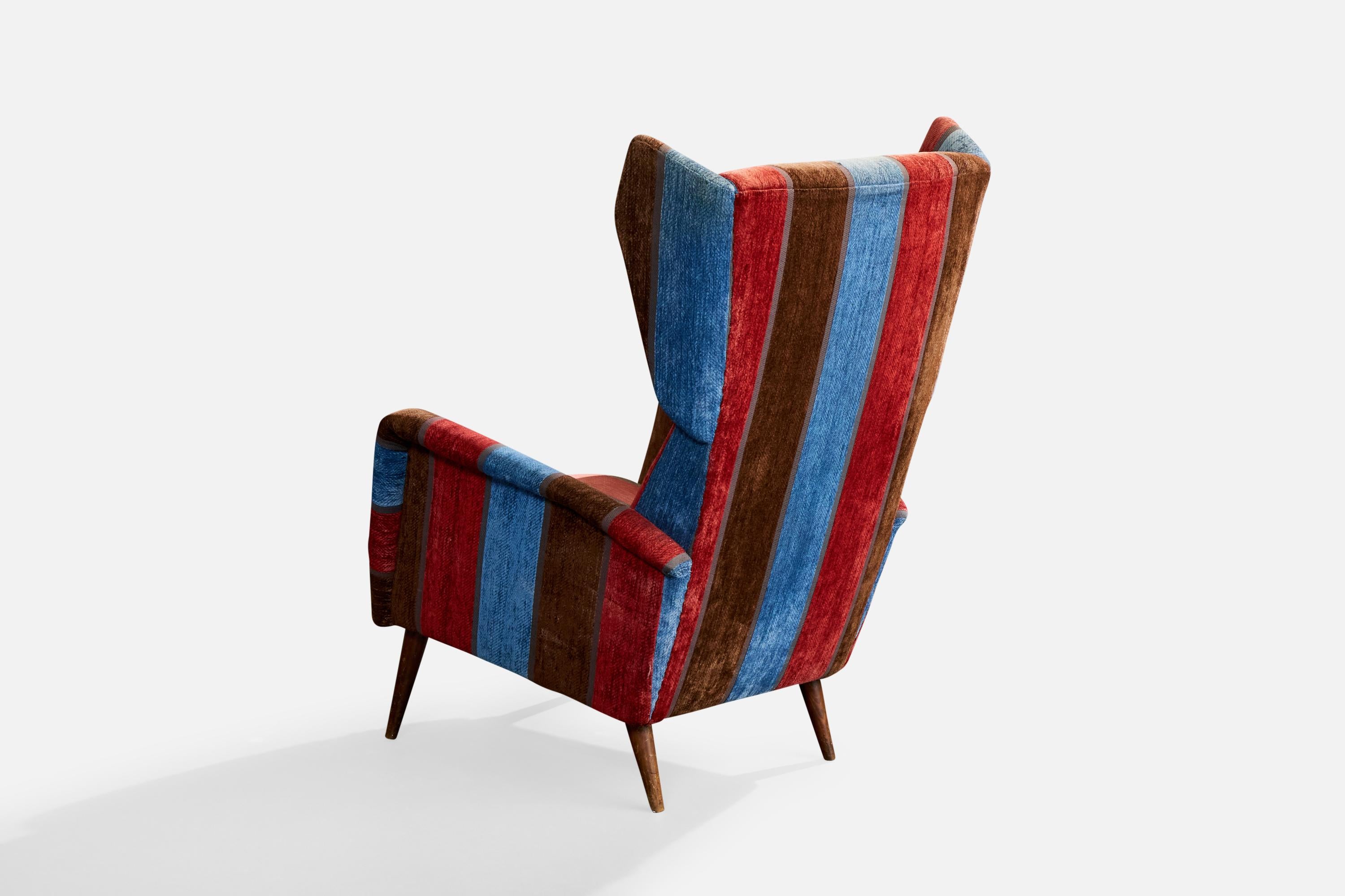 Gio Ponti, Lounge-Stühle, Samt, Holz, Italien, 1950er Jahre (Mitte des 20. Jahrhunderts) im Angebot