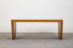 Niedriger rechteckiger Tisch aus Holz und Glas von Gio Ponti für BNL, Italien, 1950er Jahre