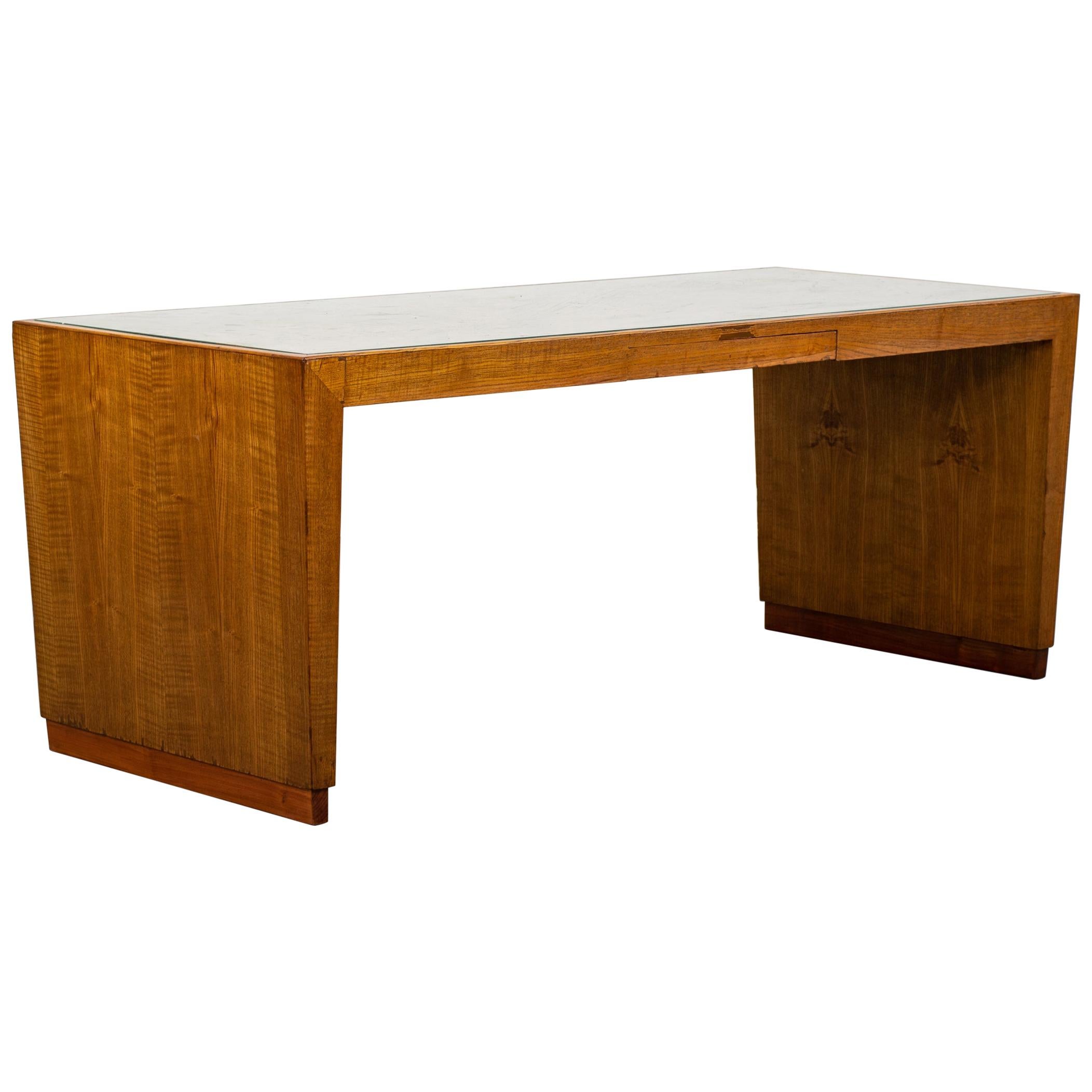Gio Ponti Low Rectangular Table in Wood and Glass for BNL 1950s Italy