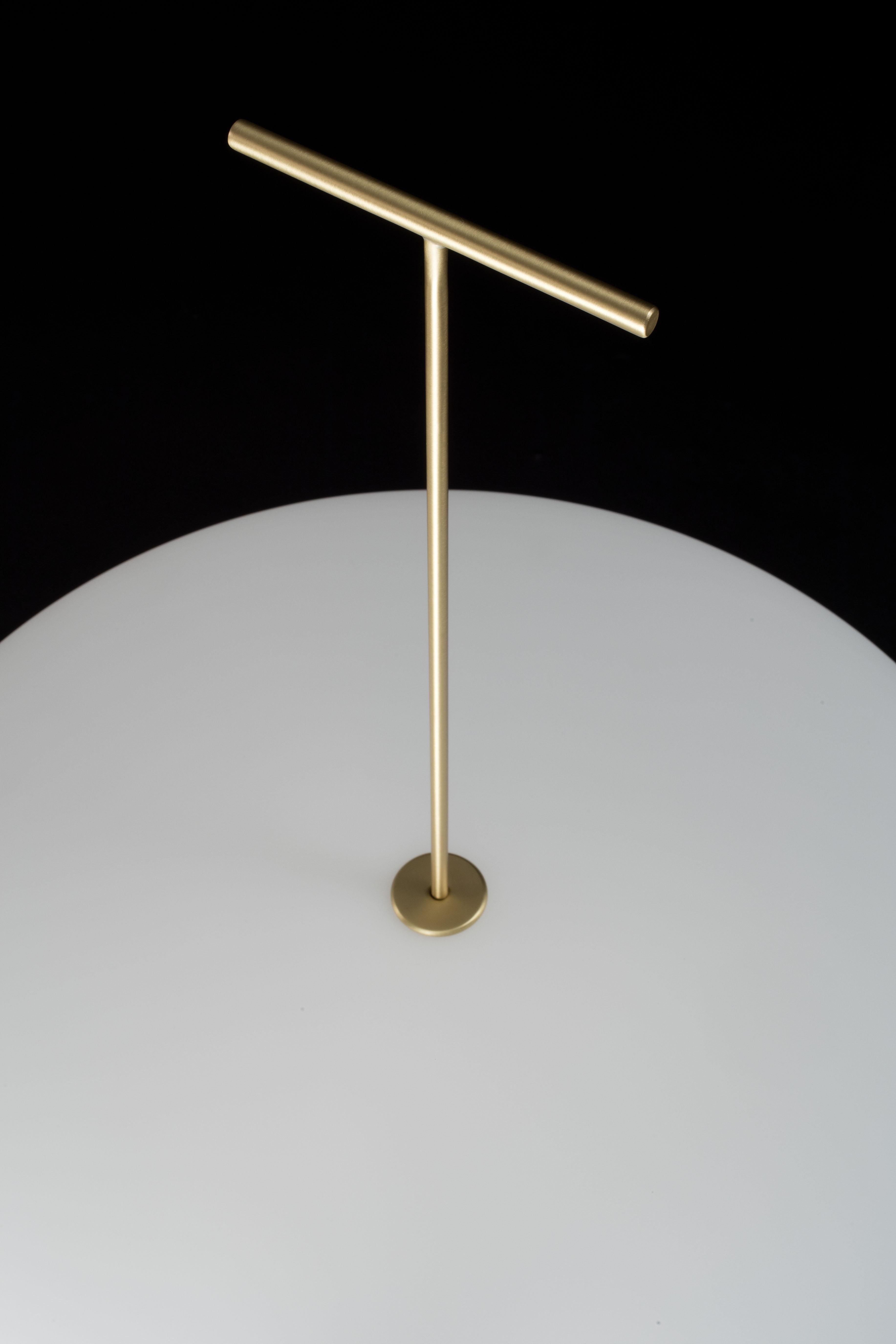 Contemporary Gio Ponti Luna Orizzontale Floor Lamp in Satin Nickel for Tato Italia For Sale