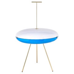 Gio Ponti Luna Orizzontale Floor Lamp for Tato in White and Blue