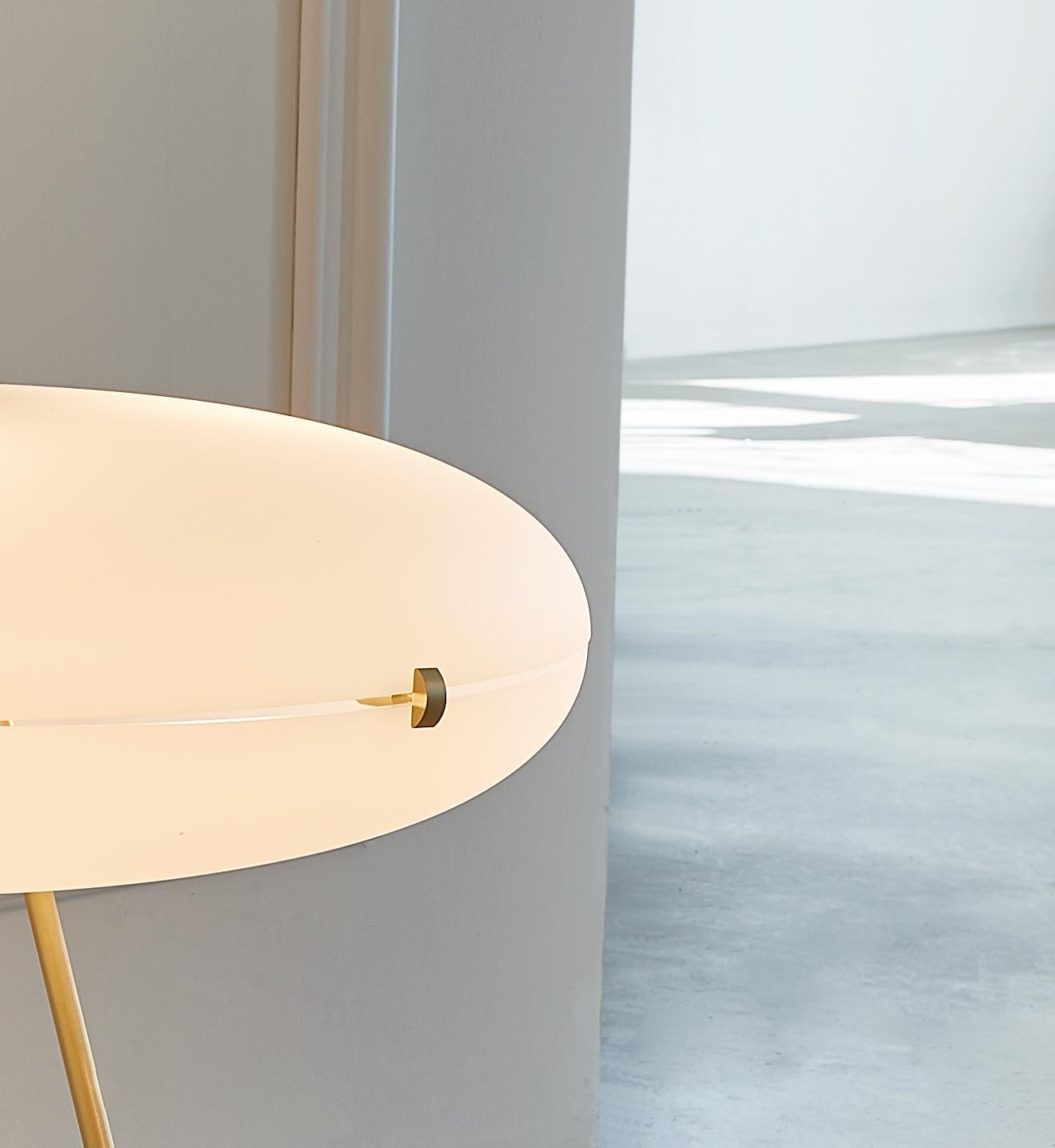 Mid-Century Modern Gio Ponti 'Luna Orizzontale' Floor Lamp in Satin Brass for Tato Italia For Sale
