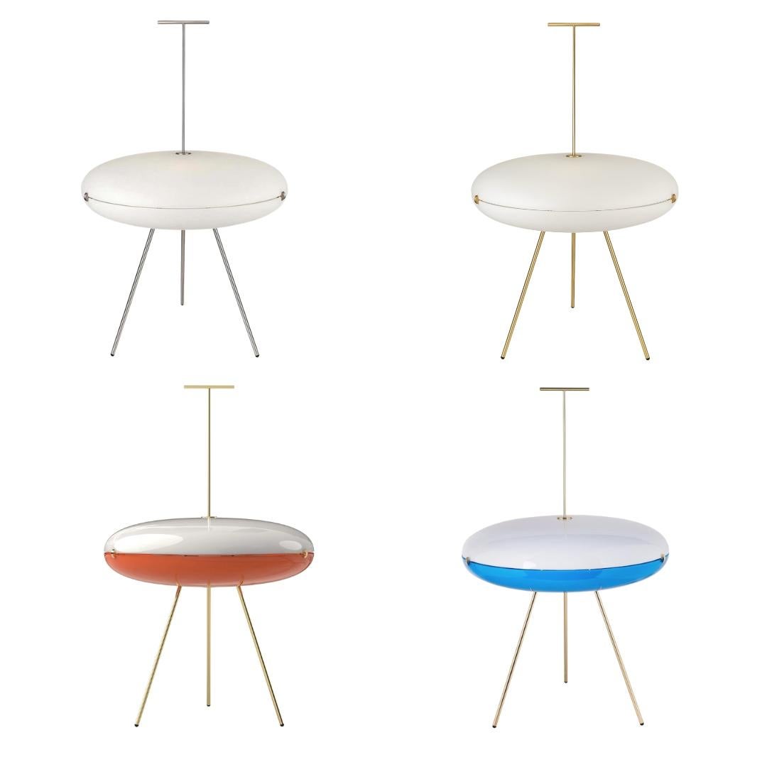 Contemporary Gio Ponti 'Luna Orizzontale' Floor Lamp in Satin Brass for Tato Italia For Sale