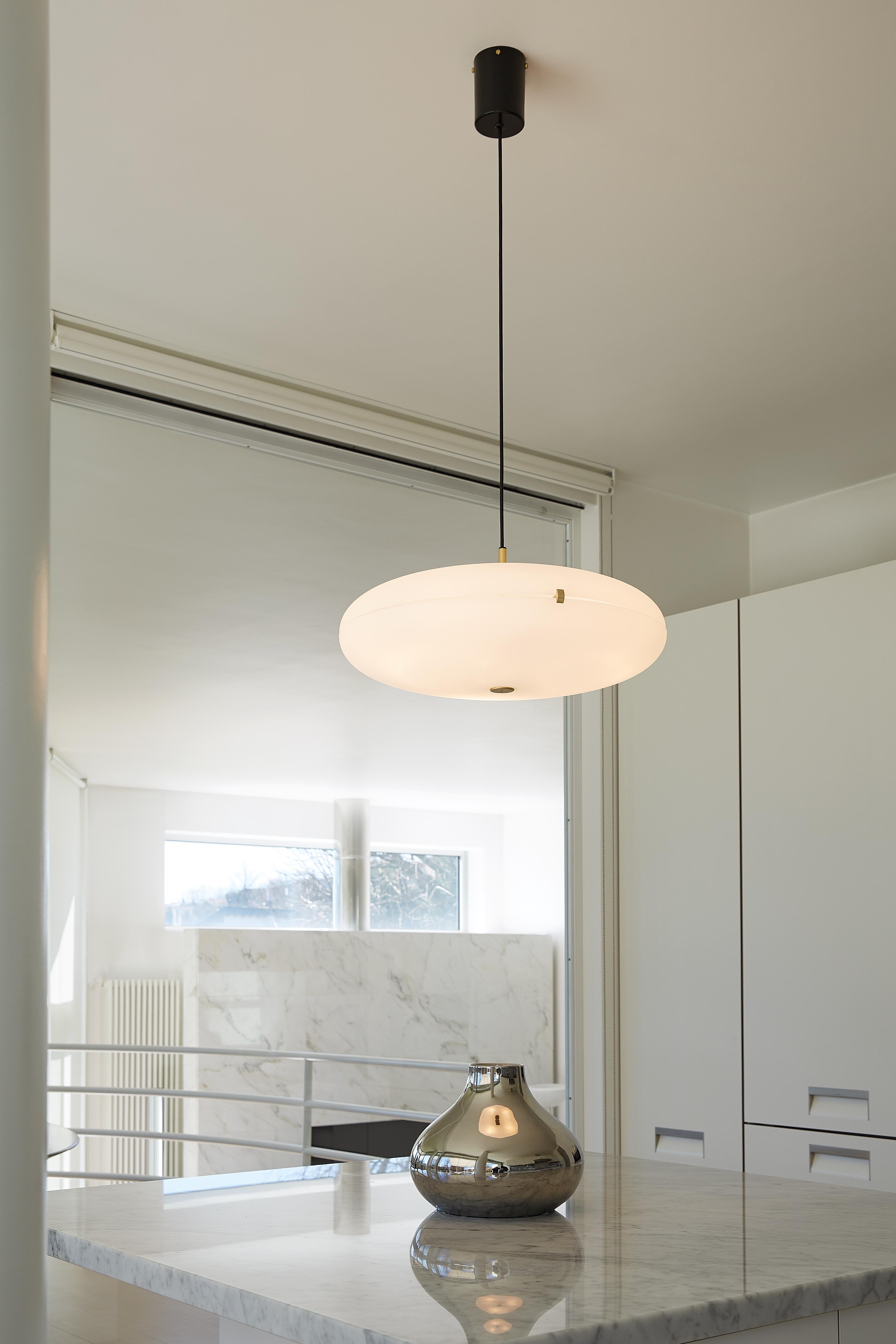 Gio Ponti 'Luna Sospensione' Pendant Lamp in Nickel for Tato Italia

Designed by Italian design icon Gio Ponti, this authorized Tato Italia re-edition is executed in brushed nickel hardware with acrylic diffuser.

Price is per item. Available to