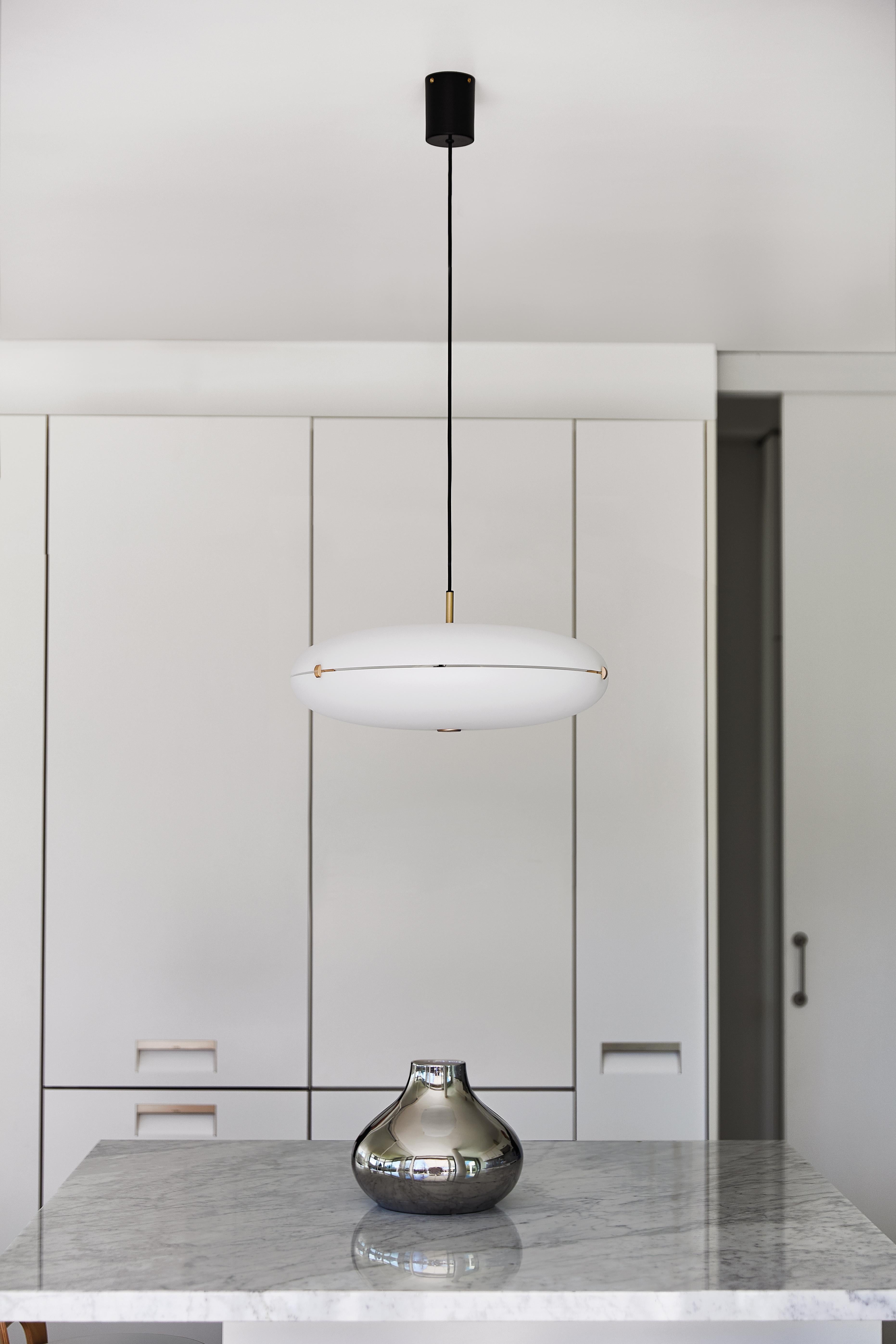 Mid-Century Modern Gio Ponti 'Luna Sospensione' Pendant Lamp in Nickel for Tato Italia For Sale