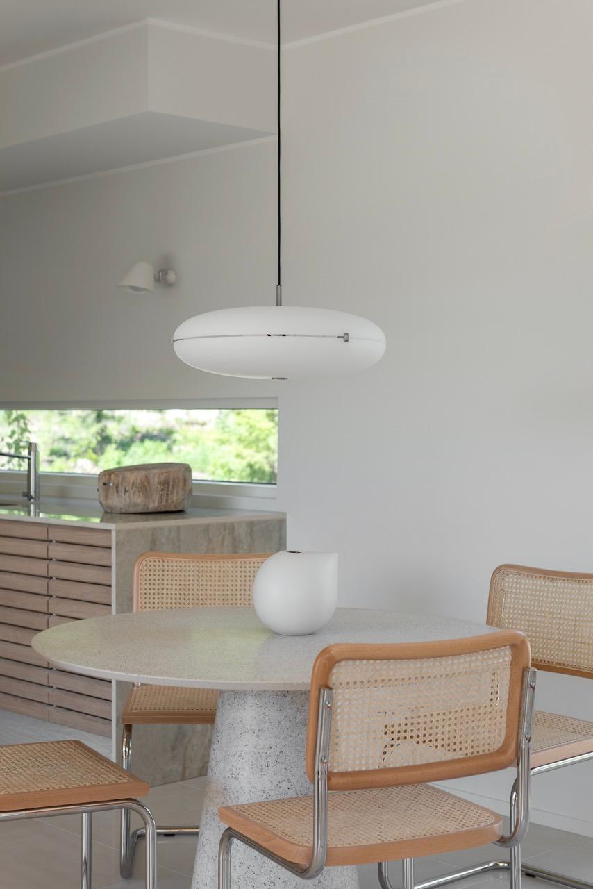 Italian Gio Ponti 'Luna Sospensione' Pendant Lamp in Nickel for Tato Italia For Sale