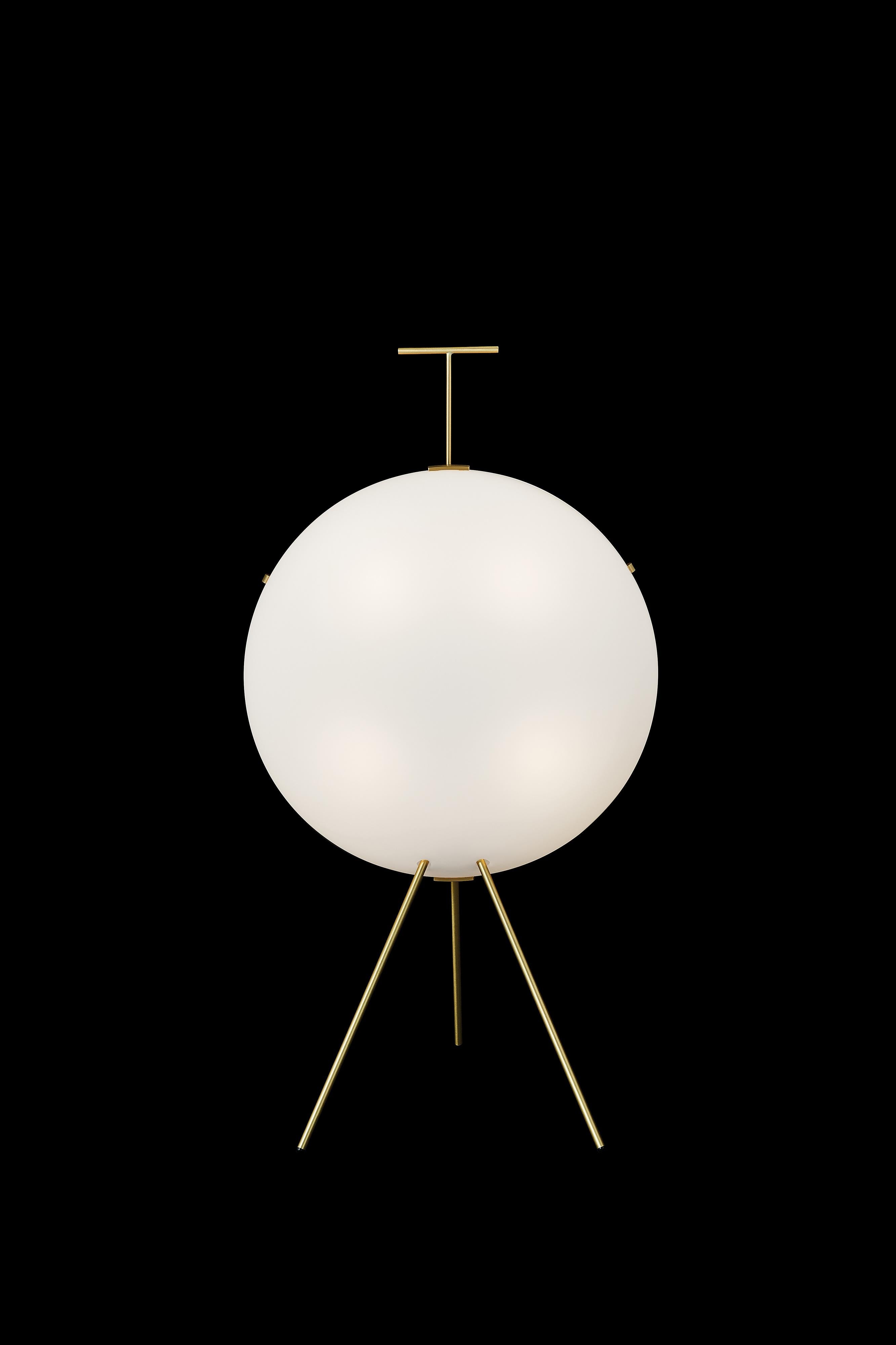 Brushed Gio Ponti Luna Verticale Floor Lamp in Brass for Tato Italia For Sale