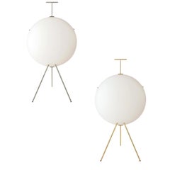 Lampada da terra Gio Ponti Luna Verticale in nichel per Tato Italia