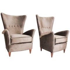 Gio Ponti Luxury Lounge Arm Chair Pair from Hotel Bristol Merano, Italy 1950s