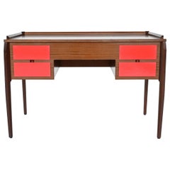 Gio Ponti Mahogany Desk Vittorio Dassi Italy 1960