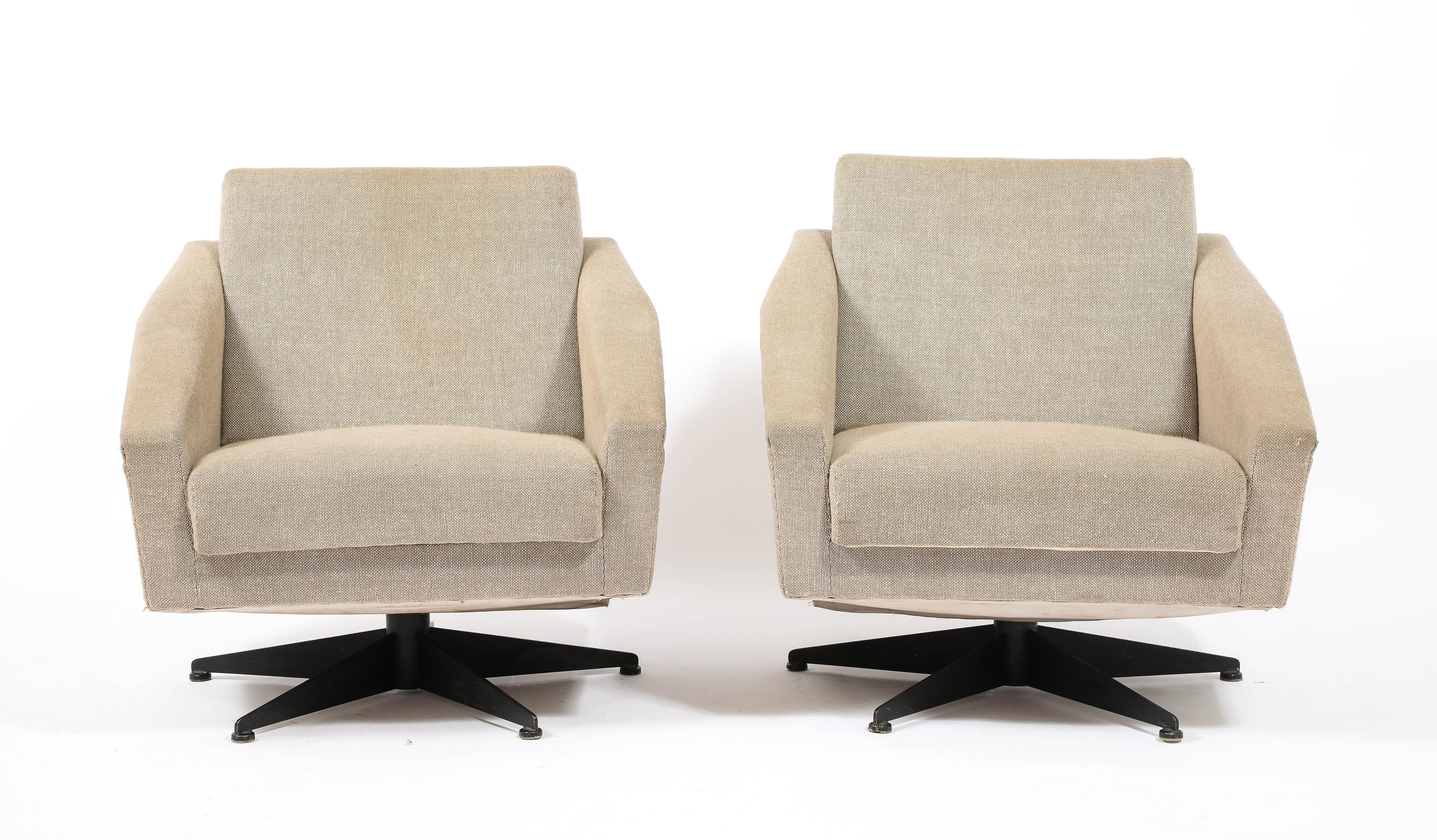 Mid-Century Modern Fauteuils pivotants de Gio Ponti (Manner), Italie, années 1950 en vente