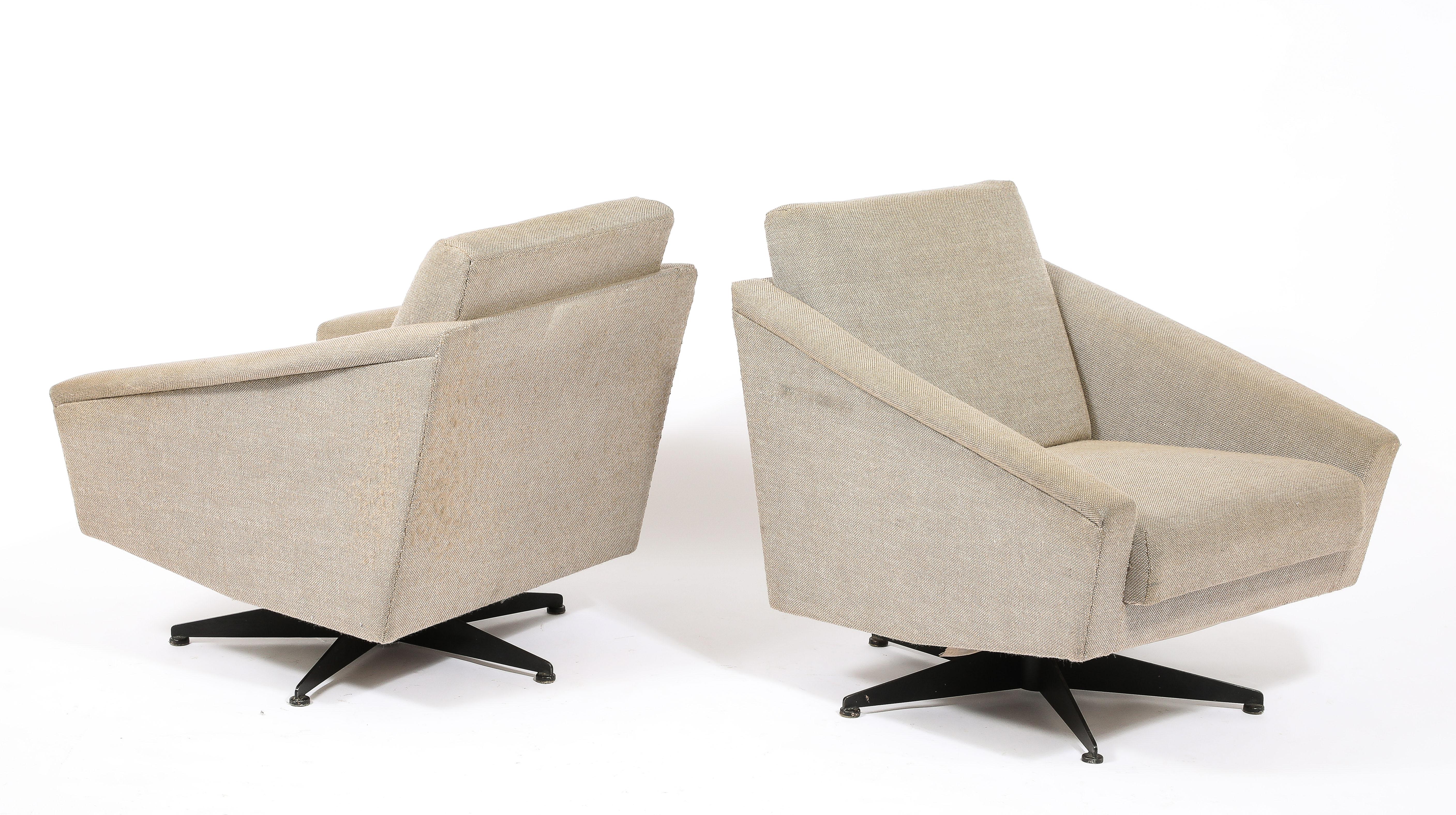 Acier ajouré Fauteuils pivotants de Gio Ponti (Manner), Italie, années 1950 en vente