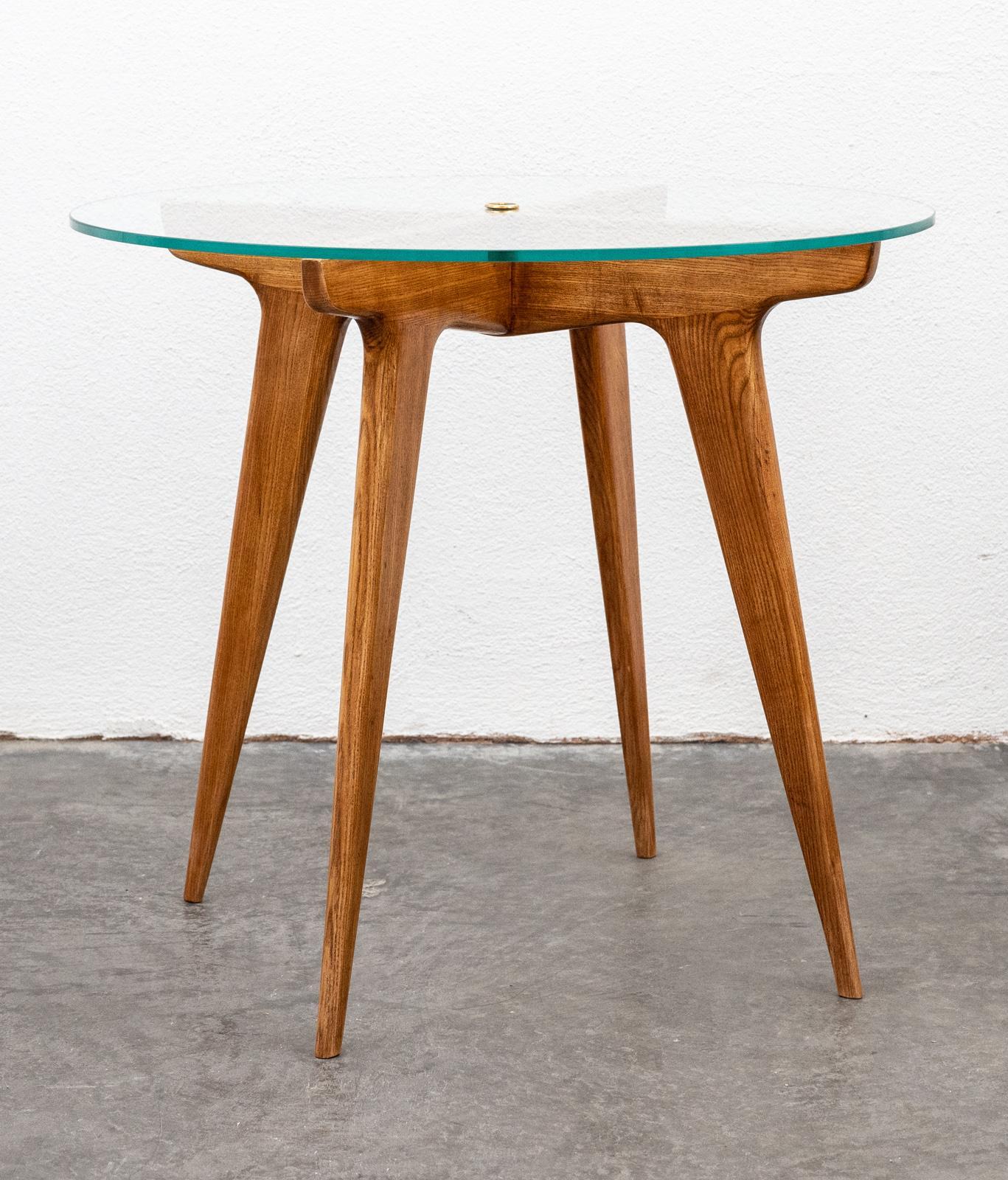 Gio Ponti Maple and Glass Circular Table 4