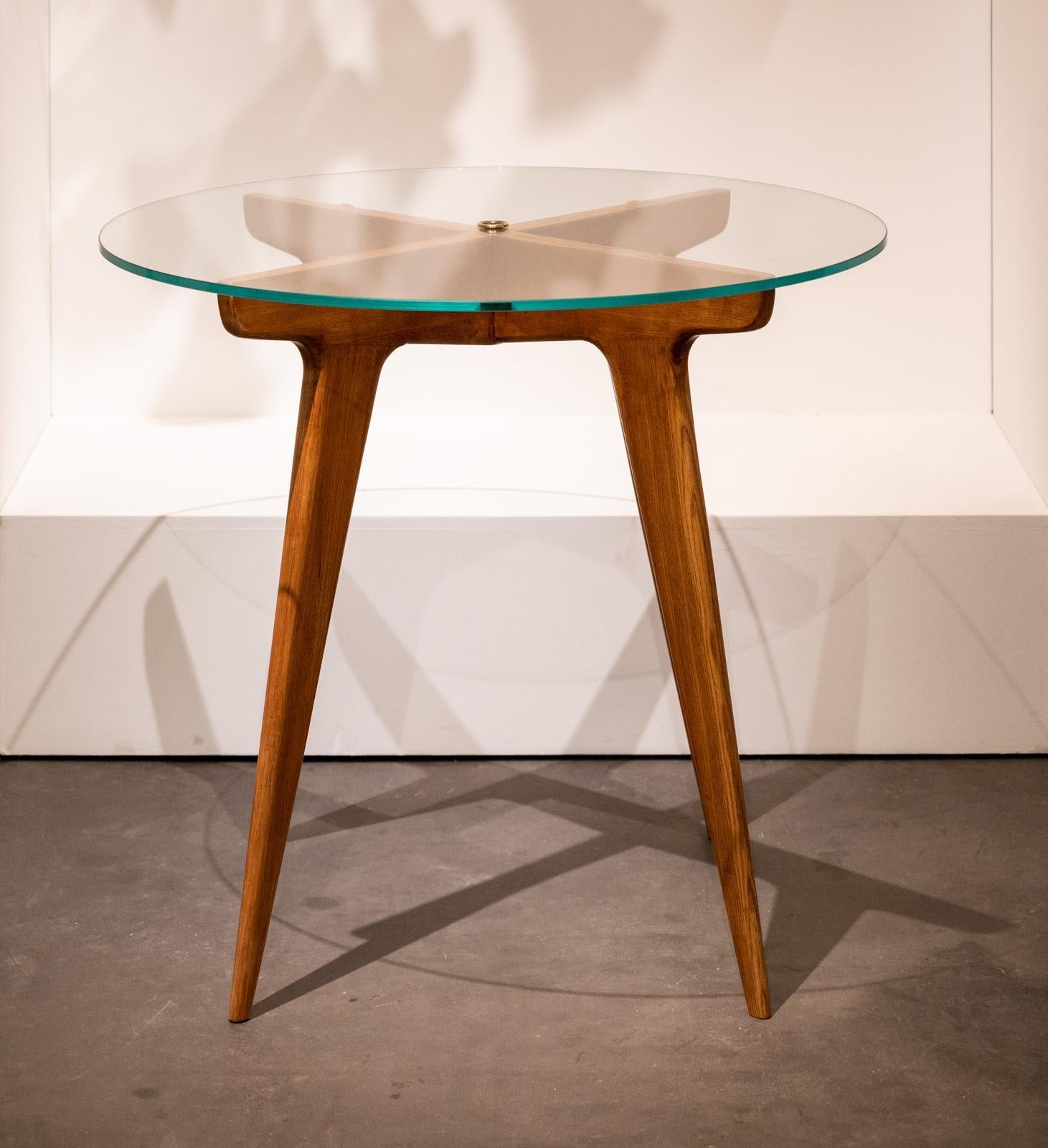 Gio Ponti Maple and Glass Circular Table 10