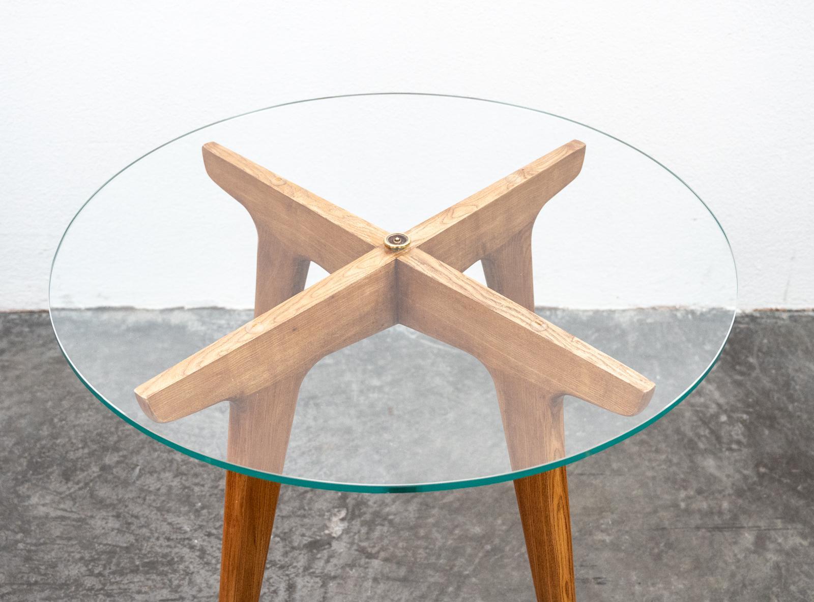 Gio Ponti Maple and Glass Circular Table 2