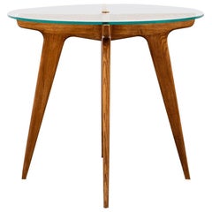 Gio Ponti Maple and Glass Circular Table