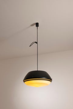 Gio ponti lampada a sospensione in metallo e lucite modello Greson 2 per Greco, Italia, anni '50