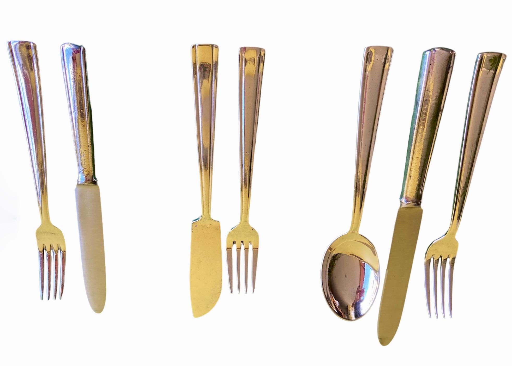 Gio Ponti,  Metà secolo, un set completo di posate per 6 persone, Arthur Krupp, 48 pezzi in vendita 1