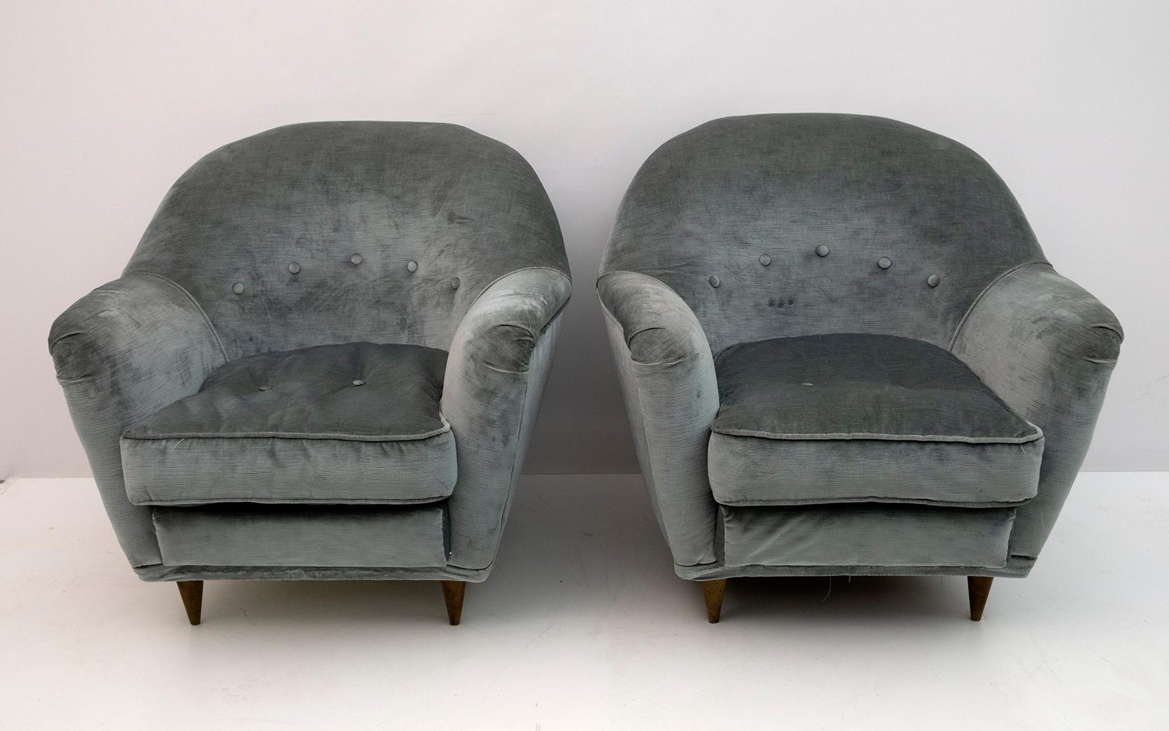 Gio Ponti Mid-Century Italian Curved Sofa and Two Armchairs Casa E Giardino, '50 6