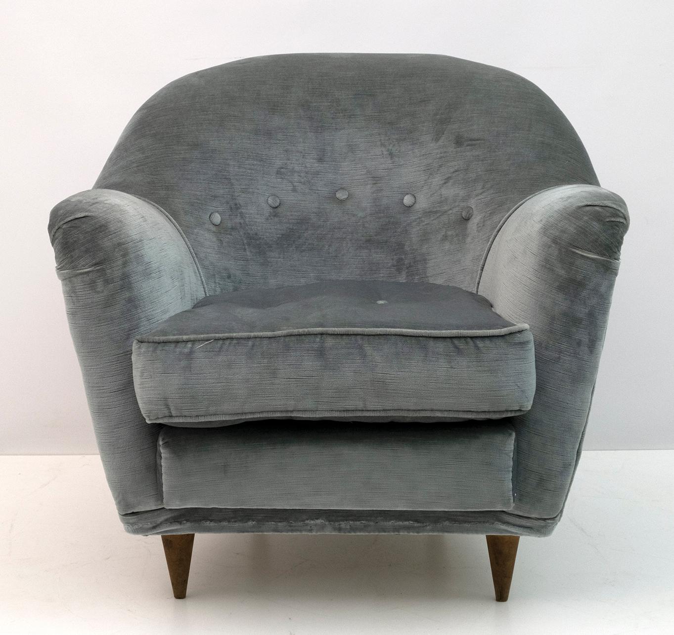 Gio Ponti Mid-Century Italian Curved Sofa and Two Armchairs Casa E Giardino, '50 13