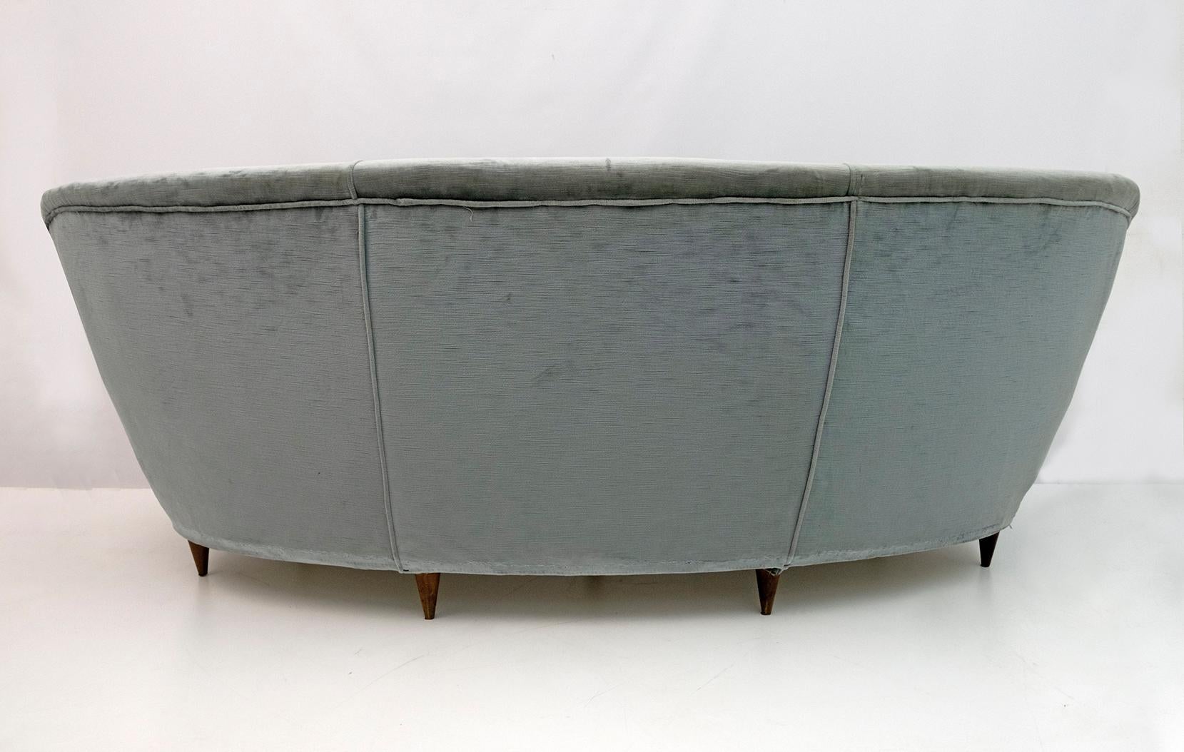 Gio Ponti Mid-Century Italian Curved Sofa and Two Armchairs Casa E Giardino, '50 3