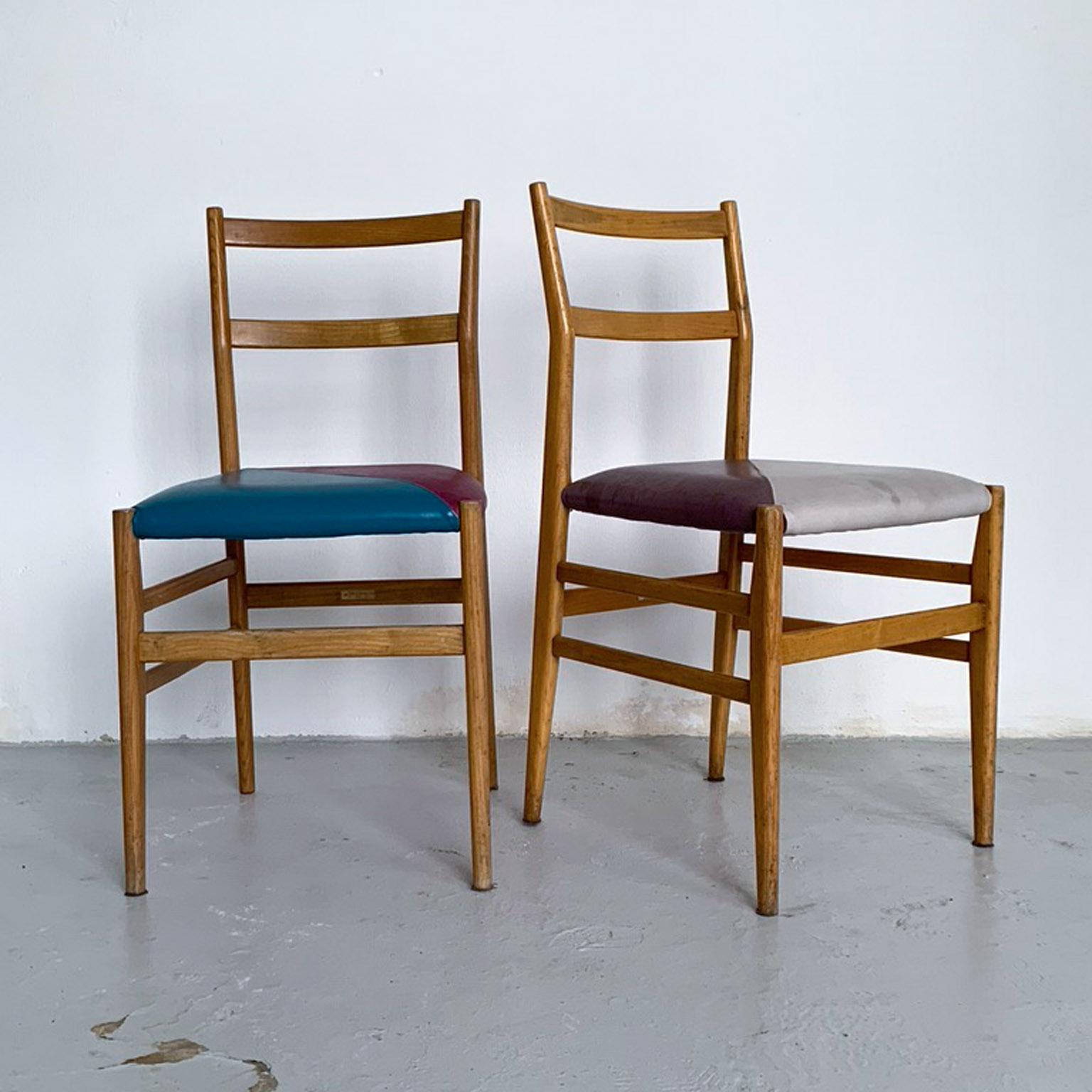 Mid-20th Century Gio Ponti Mid-Century Modern Ashwood Leggera Italian Chairs, 1950s For Sale