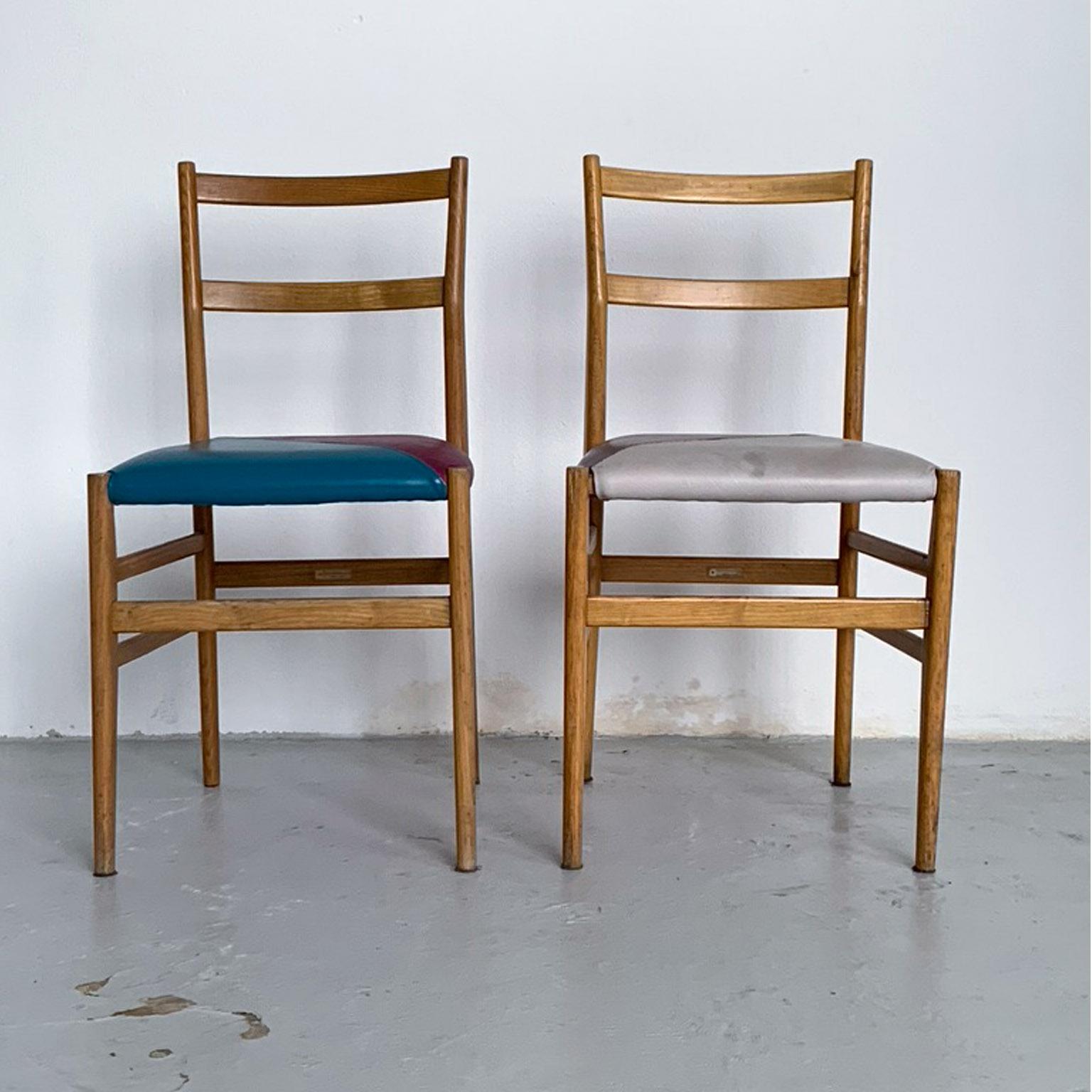 Gio Ponti Mid-Century Modern Ashwood Leggera Italian Chairs, 1950s For Sale 1
