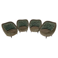 Gio Ponti Style Mid-century Modern Italian Armchairs for Casa e Giardino, 1940s