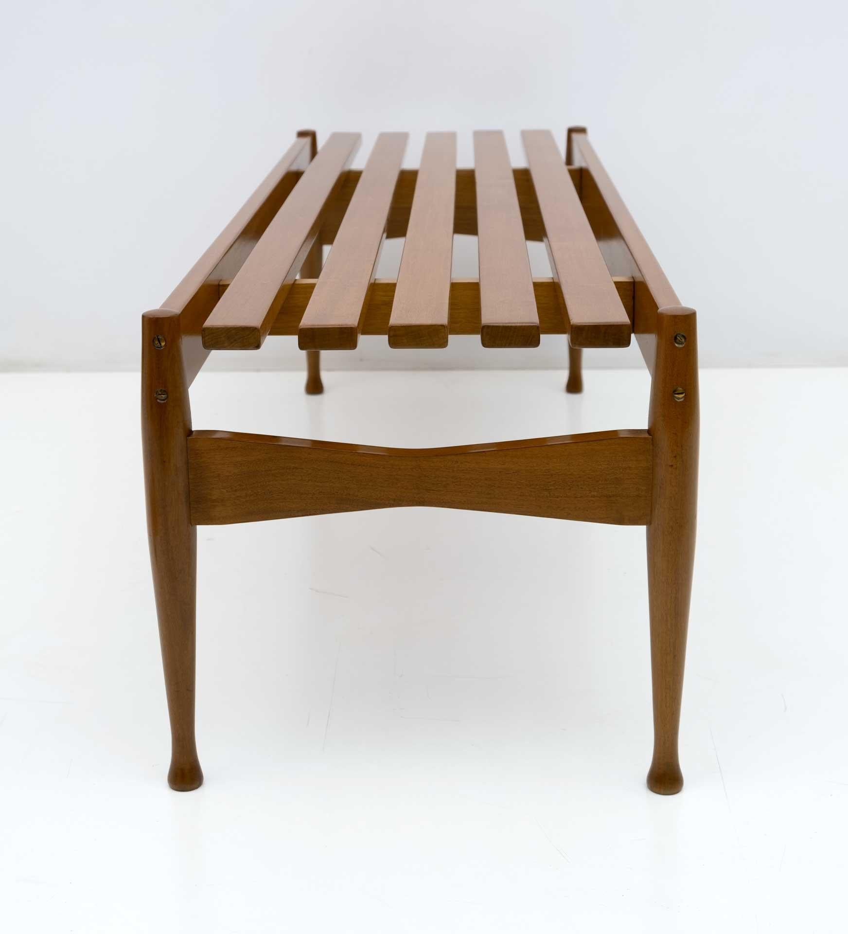 Attributed Giò Ponti Mid-century Modern Italian Bench for Fratelli Reguitti, 50s For Sale 1