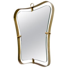 Espejo de latón italiano moderno de mediados de siglo Gio Ponti, años 1945